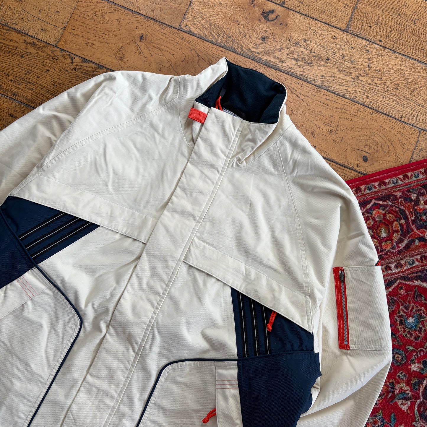 Vintage 90s Adidas Cream Technical Ski Snow Jacket - XL