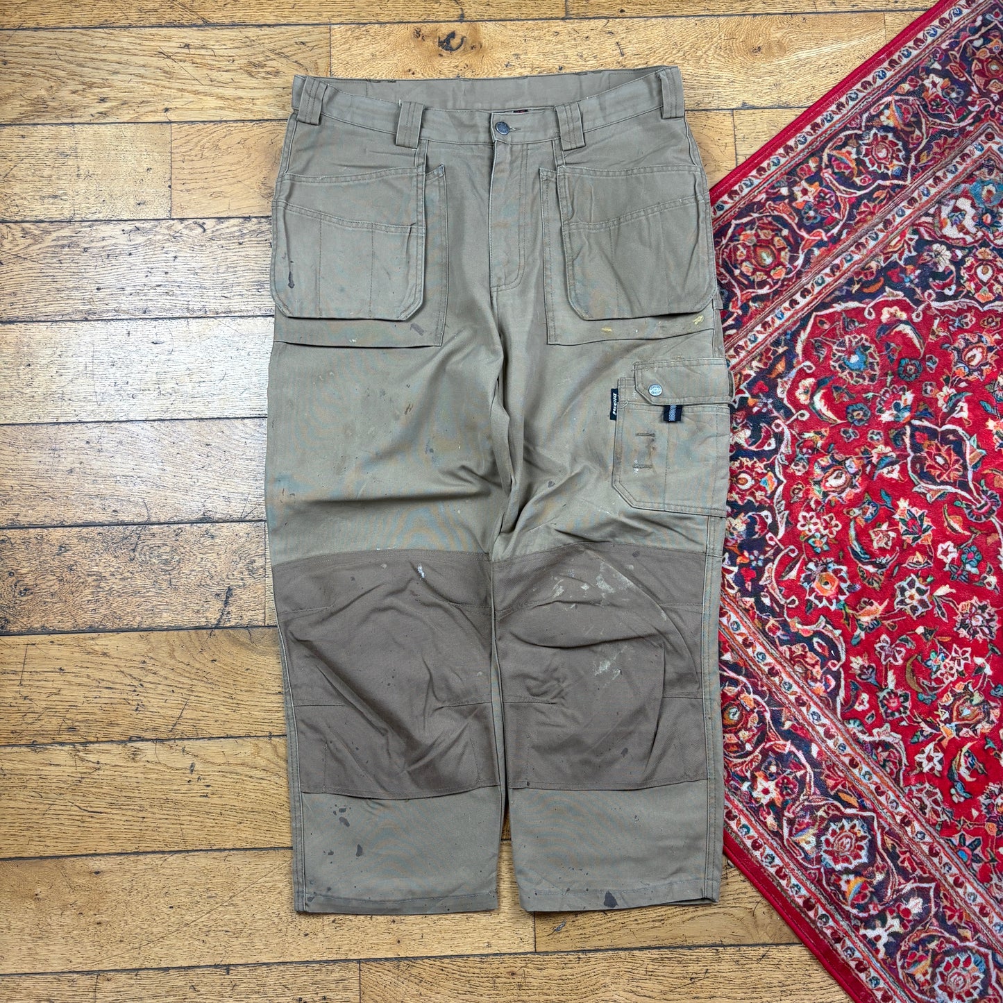 Vintage Dickies Brown Workwear Carpenter Baggy Trousers - 38