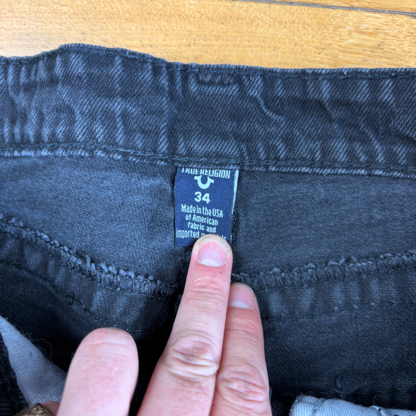 Vintage True Religion Black Baggy Embroidered Y2K Shorts Jorts - 34