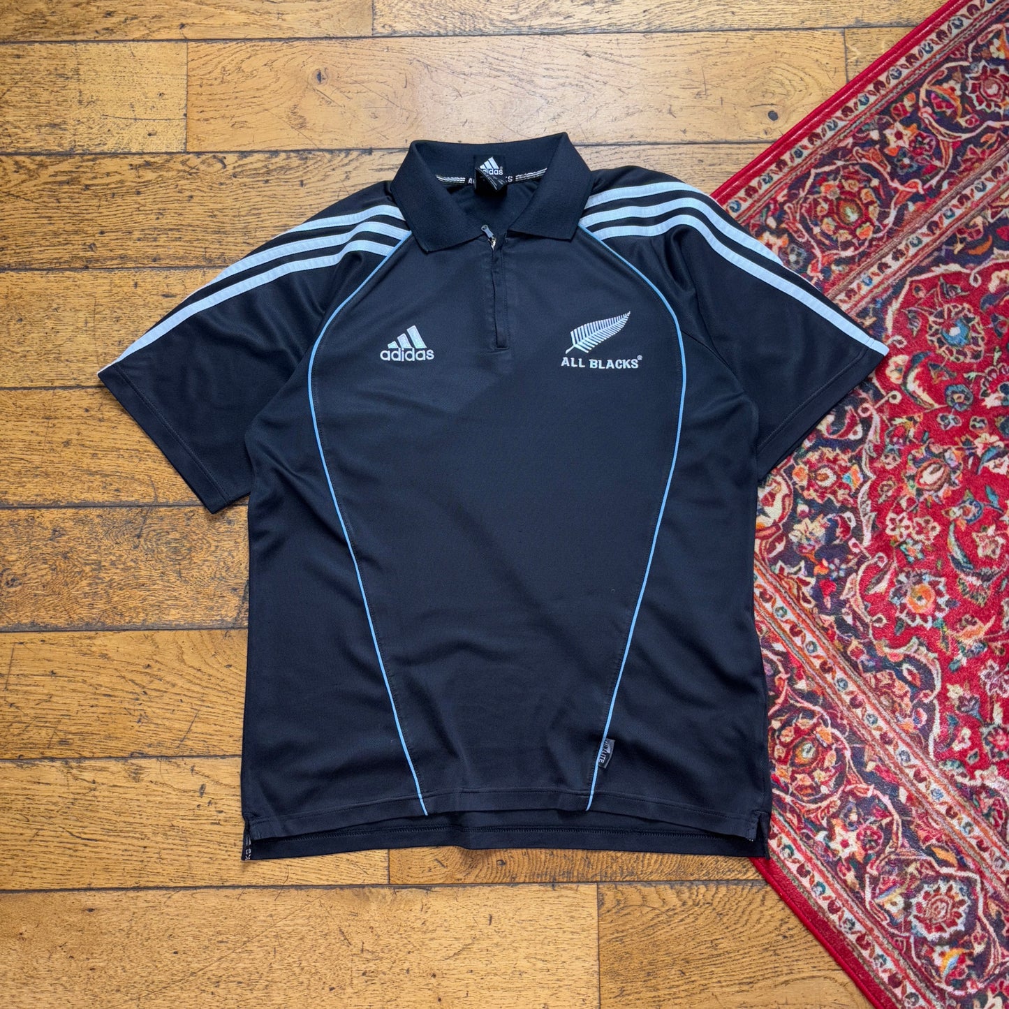 Vintage Adidas All Blacks Rugby Polo Training Top - S