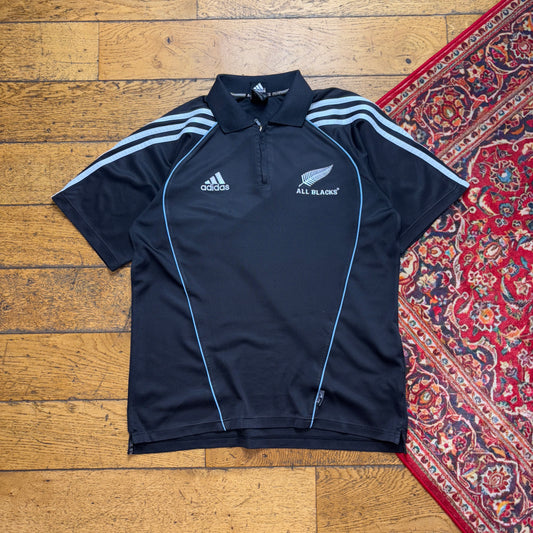 Vintage Adidas All Blacks Rugby Polo Training Top - S