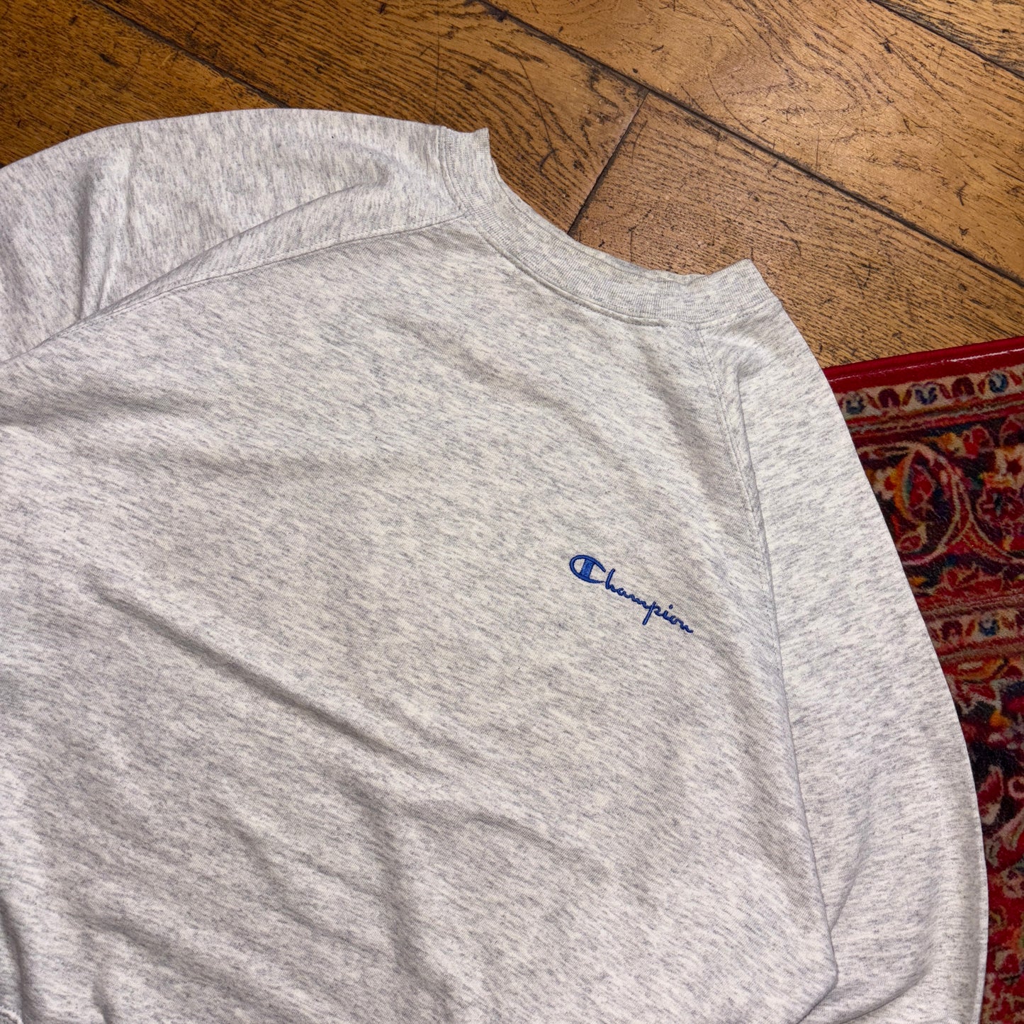 Vintage Champion Grey Embroidered Boxy Sweatshirt - XL