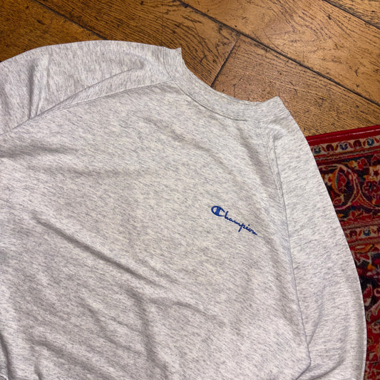 Vintage Champion Grey Embroidered Boxy Sweatshirt - XL