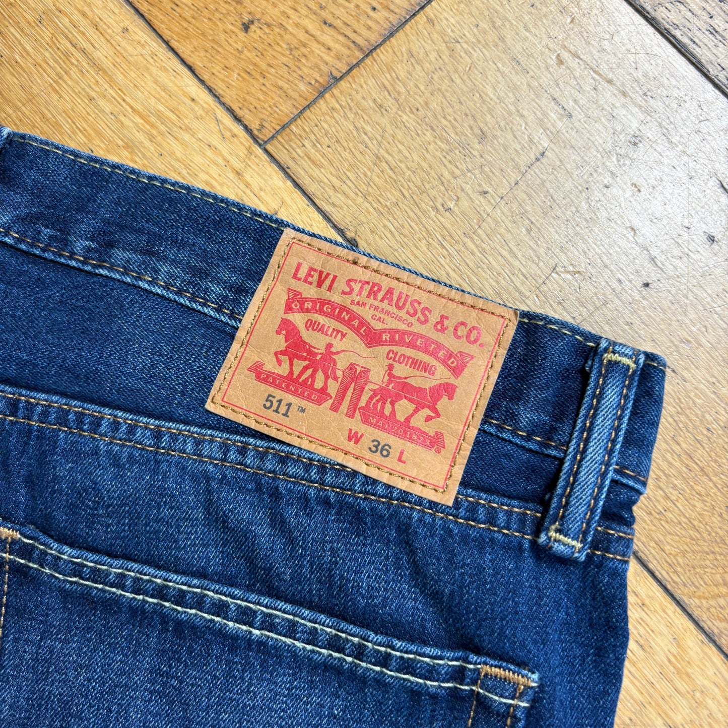 Vintage Levis 511 Slim Blue Denim Shorts - 36