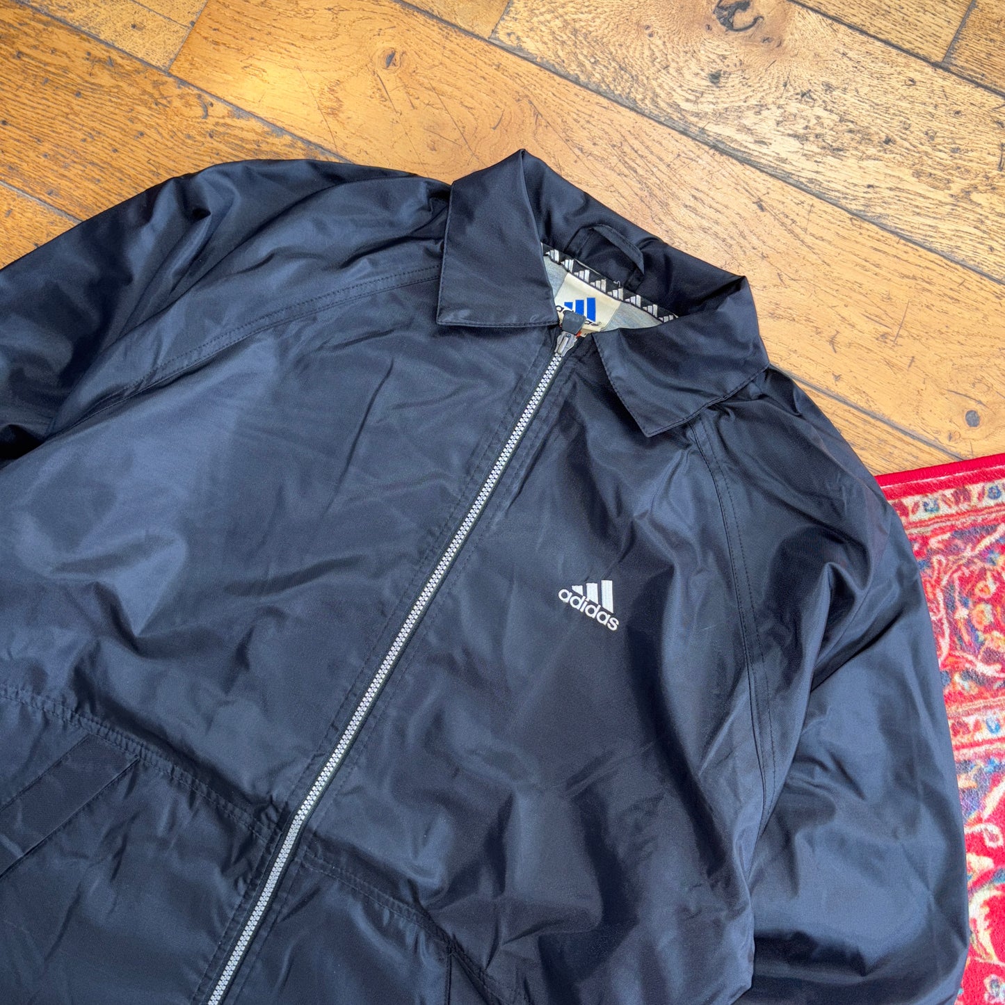 Vintage 90s Adidas Black Nylon Jacket - XL
