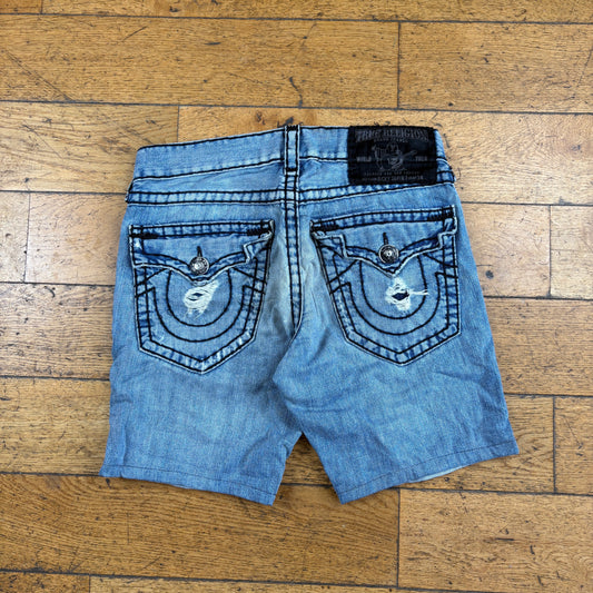 Vintage True Religion Embroidered Blue Y2K Shorts Jorts - 34