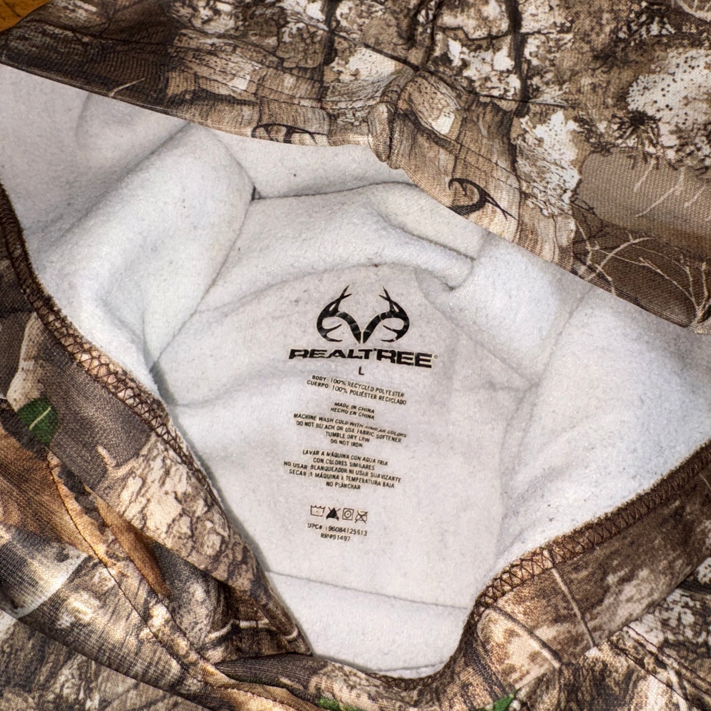 Vintage Realtree Camo Green Hoodie Sweatshirt - L