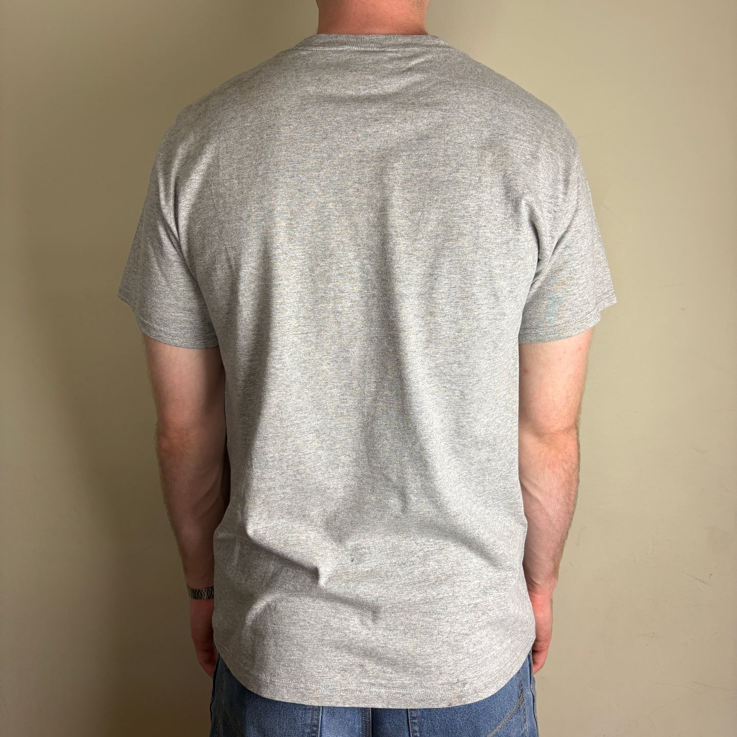 Vintage Funny Slogan Beer Grey Graphic T-Shirt - M