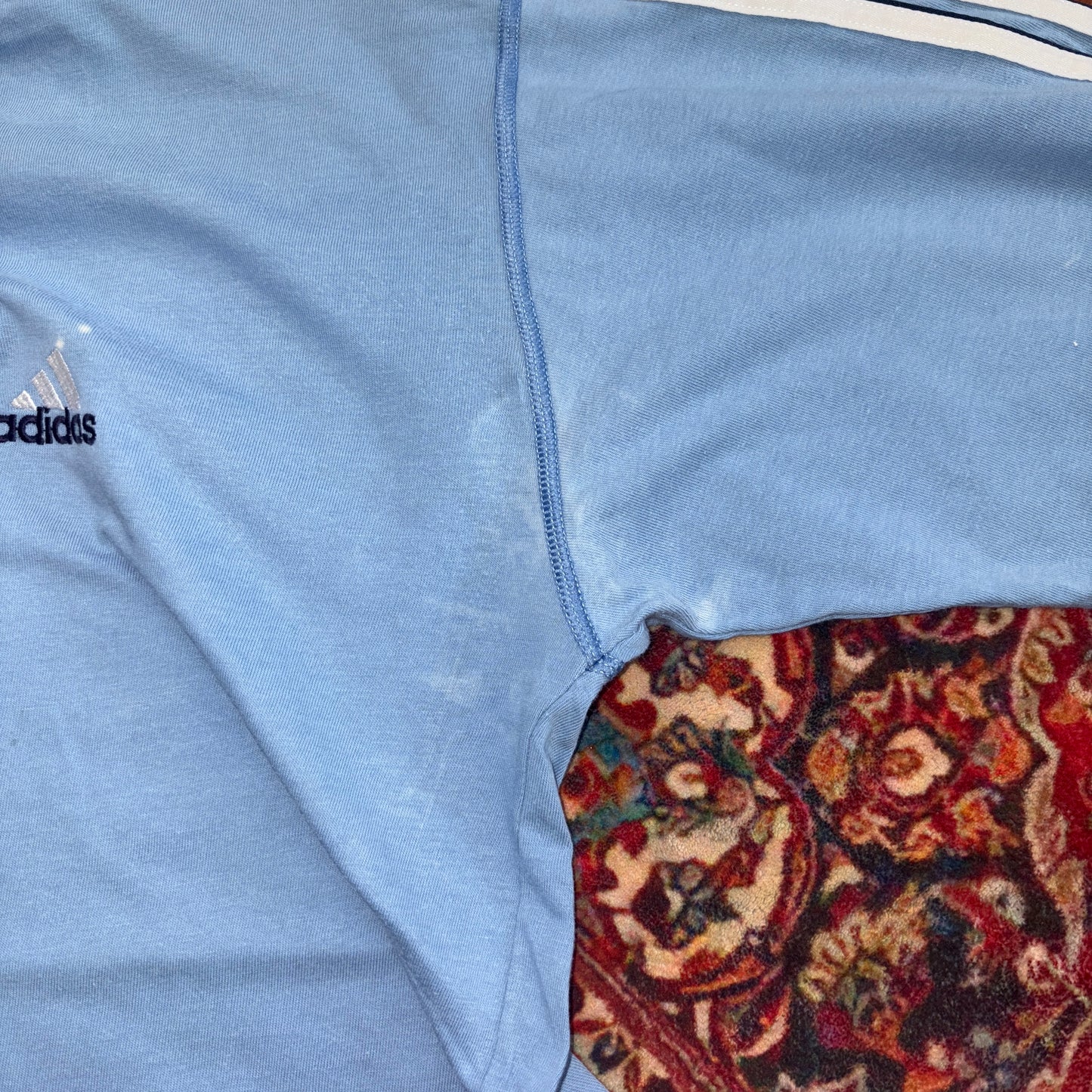 Vintage Adidas Blue Long Sleeve Embroidered Graphic T-Shirt - M