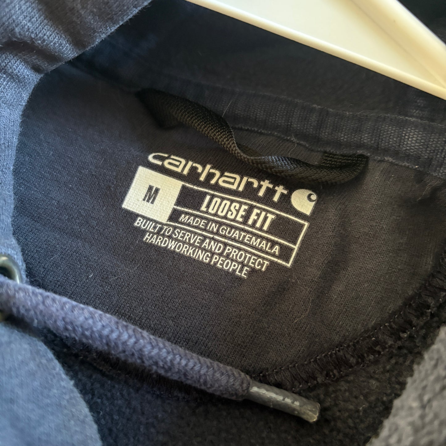 Vintage Carhartt Navy Hoodie Sweatshirt - M