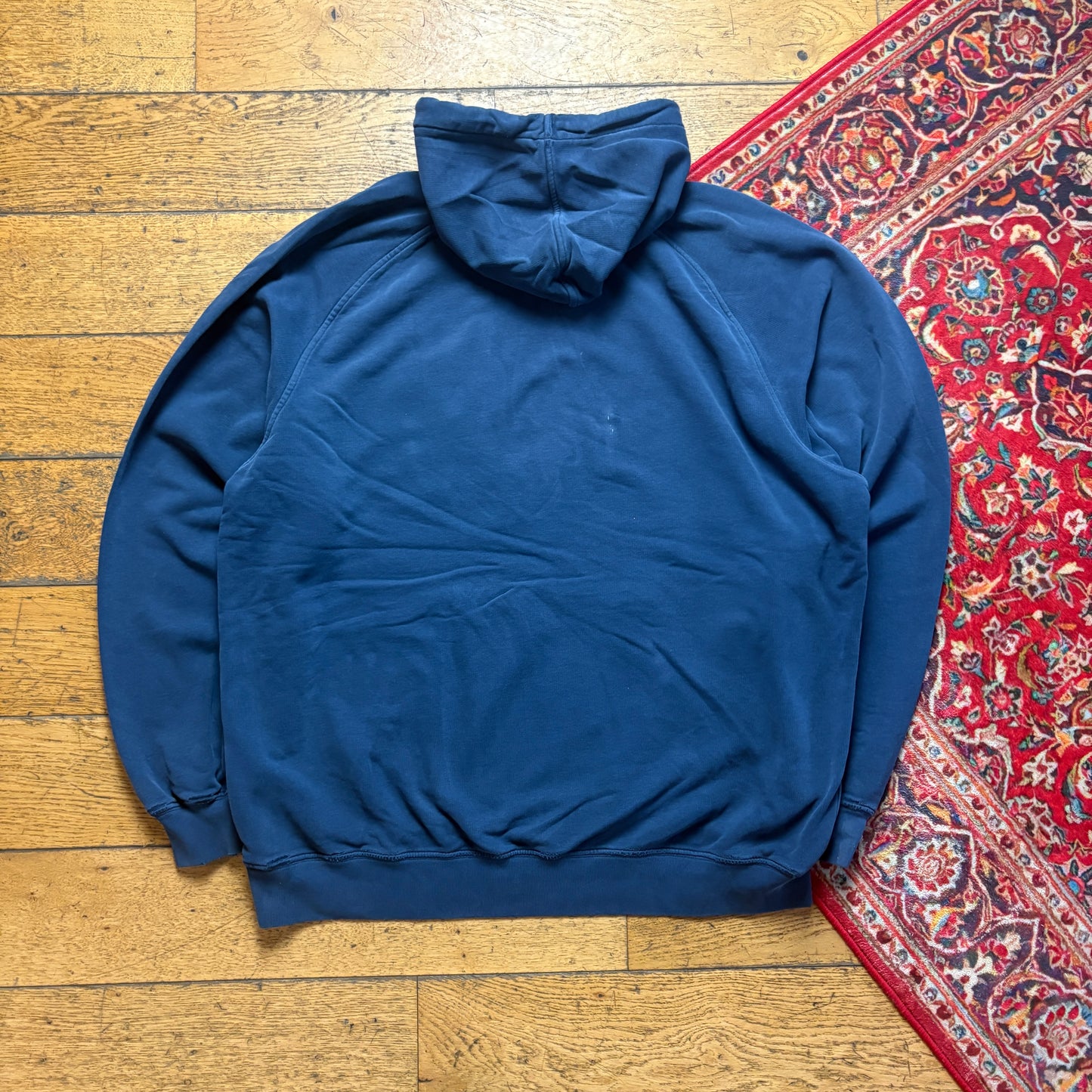 Vintage 00s Nike Blue Swoosh Hoodie Embroidered Sweatshirt - XL