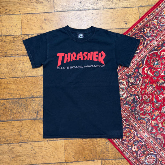 Vintage Thrasher Black Skate Graphic T-Shirt - XS