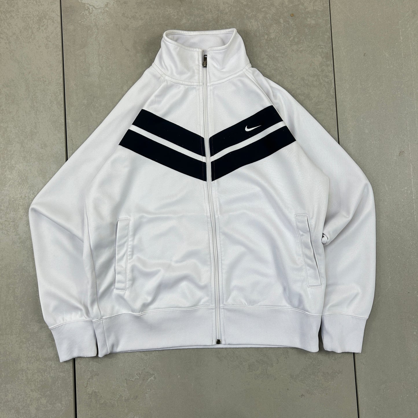 Vintage 00s Nike White Tracksuit Track Shell Windbreaker Jacket - M