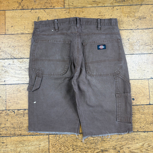 Vintage Dickies Workwear Carpenter Baggy Brown Shorts - 32