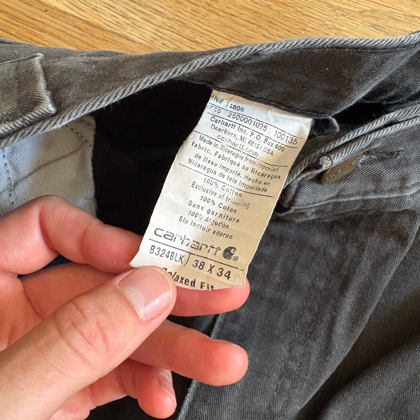 Vintage Carhartt Black Workwear Carpenter Baggy Trousers - 38L