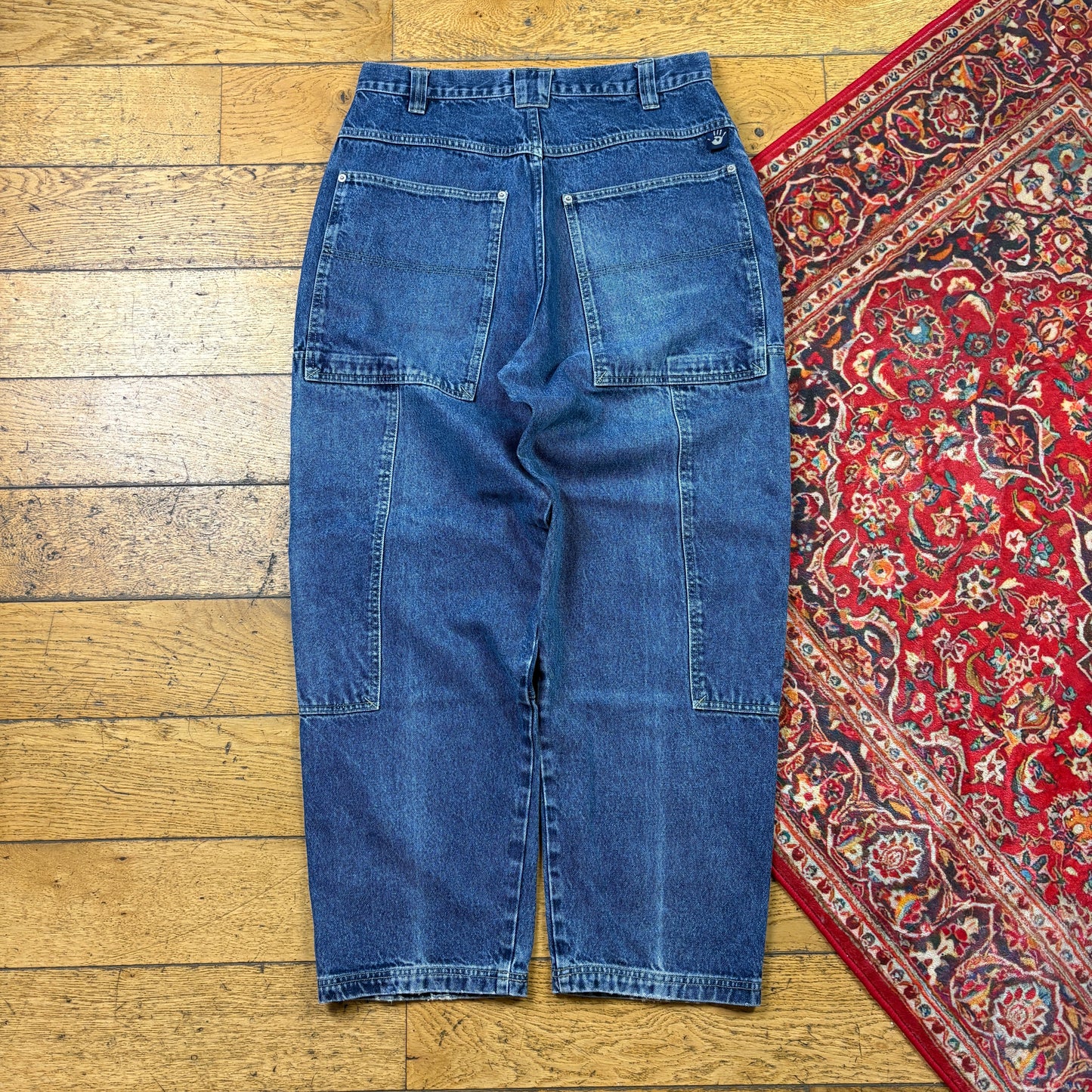 Vintage Mudd Double Knee Blue Y2K Hip Hop Baggy Jeans - 32