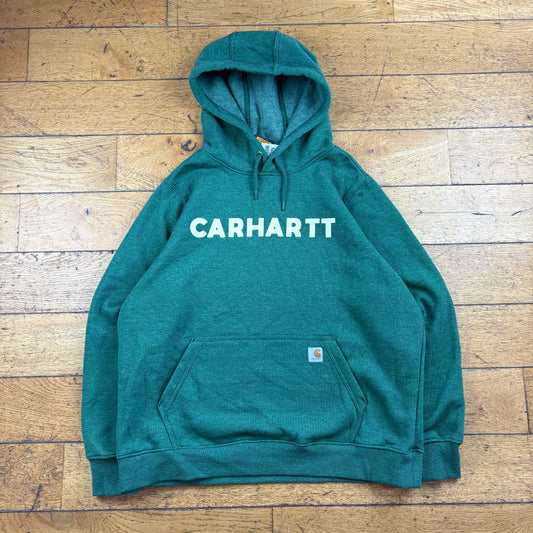 Vintage Carhartt Womens Green Hoodie Sweatshirt - XL