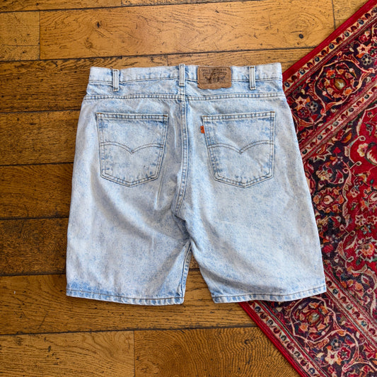 Vintage Levis 505 Blue Baggy Denim Shorts - 36