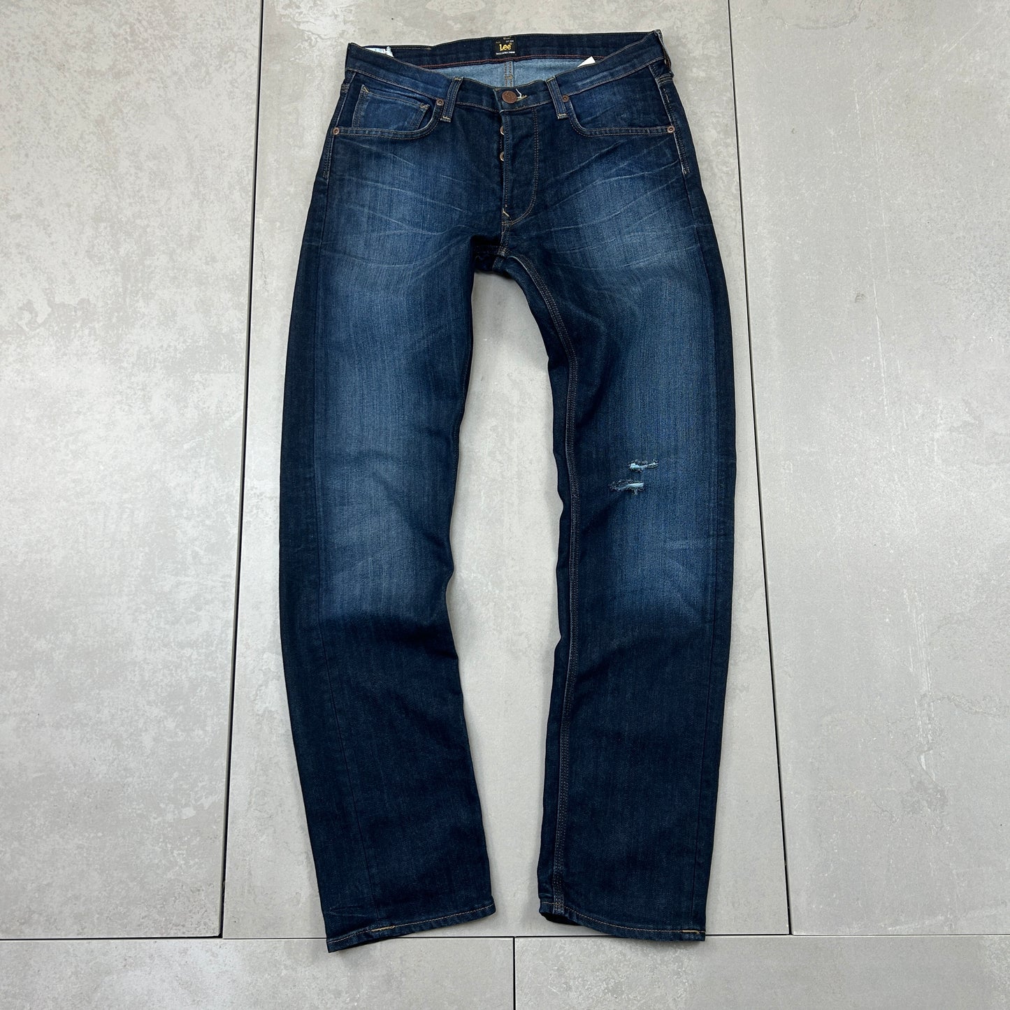 Vintage Lee Dark Blue Slim Denim Workwear Jeans - 32