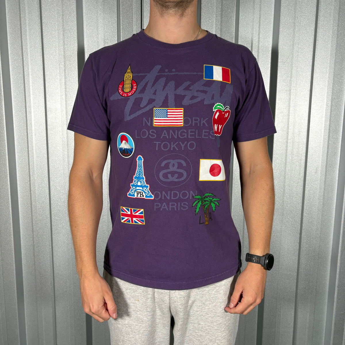 Stussy Purple Graphic T Shirt - S