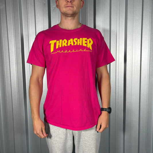Thrasher Pink Skate Graphic T Shirt - S