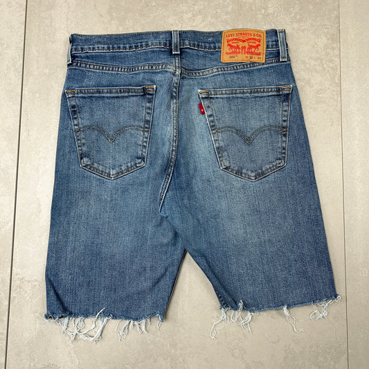 Vintage Levis 505 Blue Baggy Denim Shorts - 32