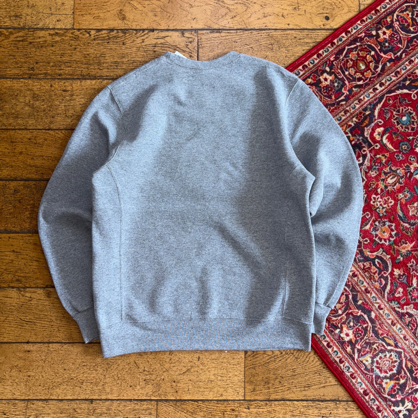 Vintage Russell Athletic Grey Boxy Blank Sweatshirt - M