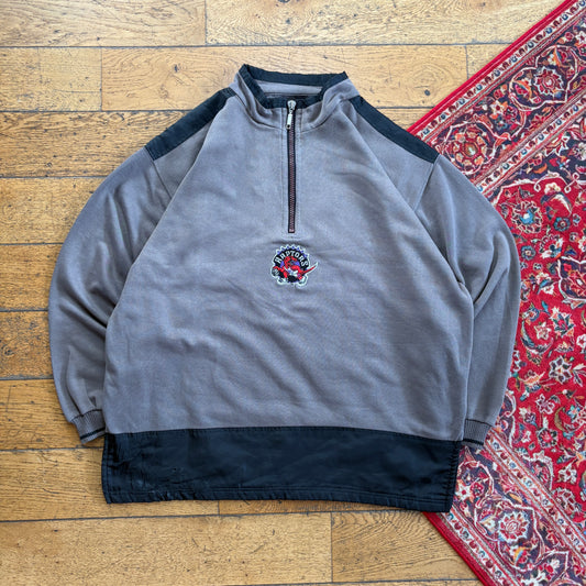 Vintage NBA Raptors Grey Embroidered Sweatshirt - 2XL