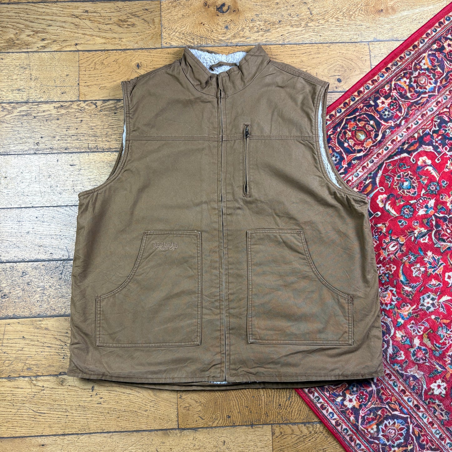 Vintage Brown Gilet Vest Workwear Carhartt Style Jacket - XL