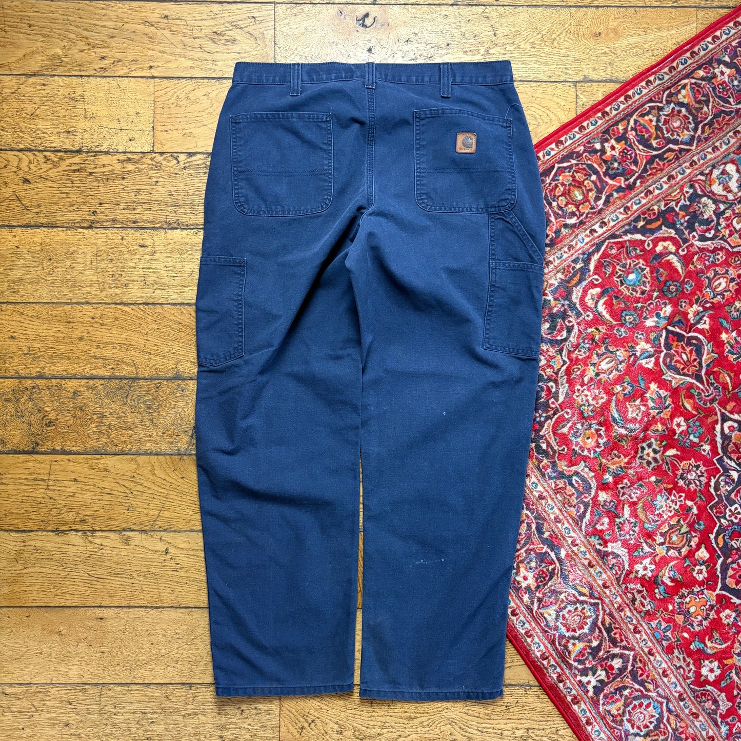 Vintage Carhartt Workwear Carpenter Navy Baggy Trousers - 36R