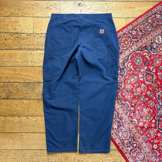 Vintage Carhartt Workwear Carpenter Navy Baggy Trousers - 36R