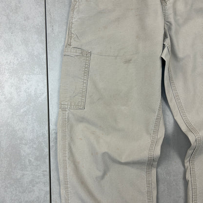 Vintage Carhartt Cream Workwear Carpenter Baggy Trousers - 28