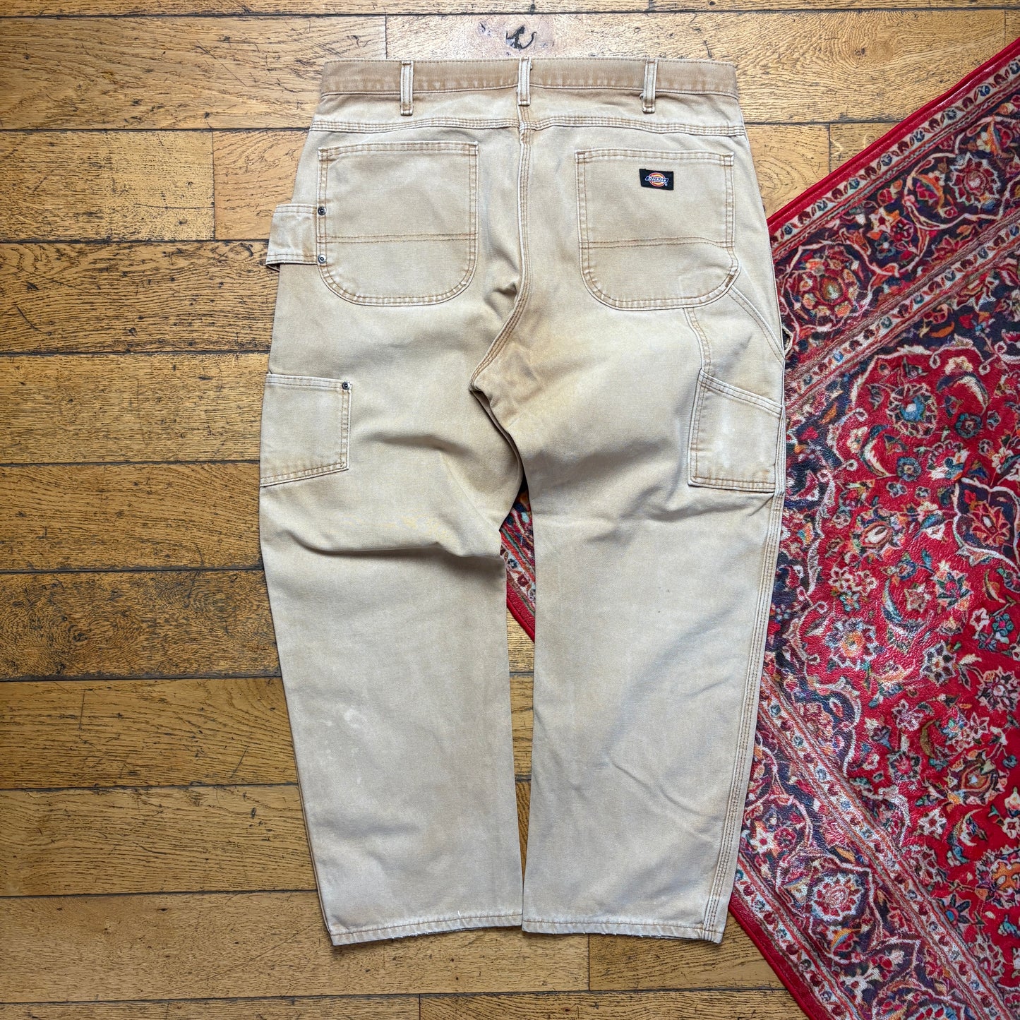 Vintage Dickies Workwear Carpenter Brown Baggy Trousers - 38R