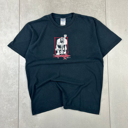 Vintage Red Hand Skate Graphic Black T-Shirt - Medium