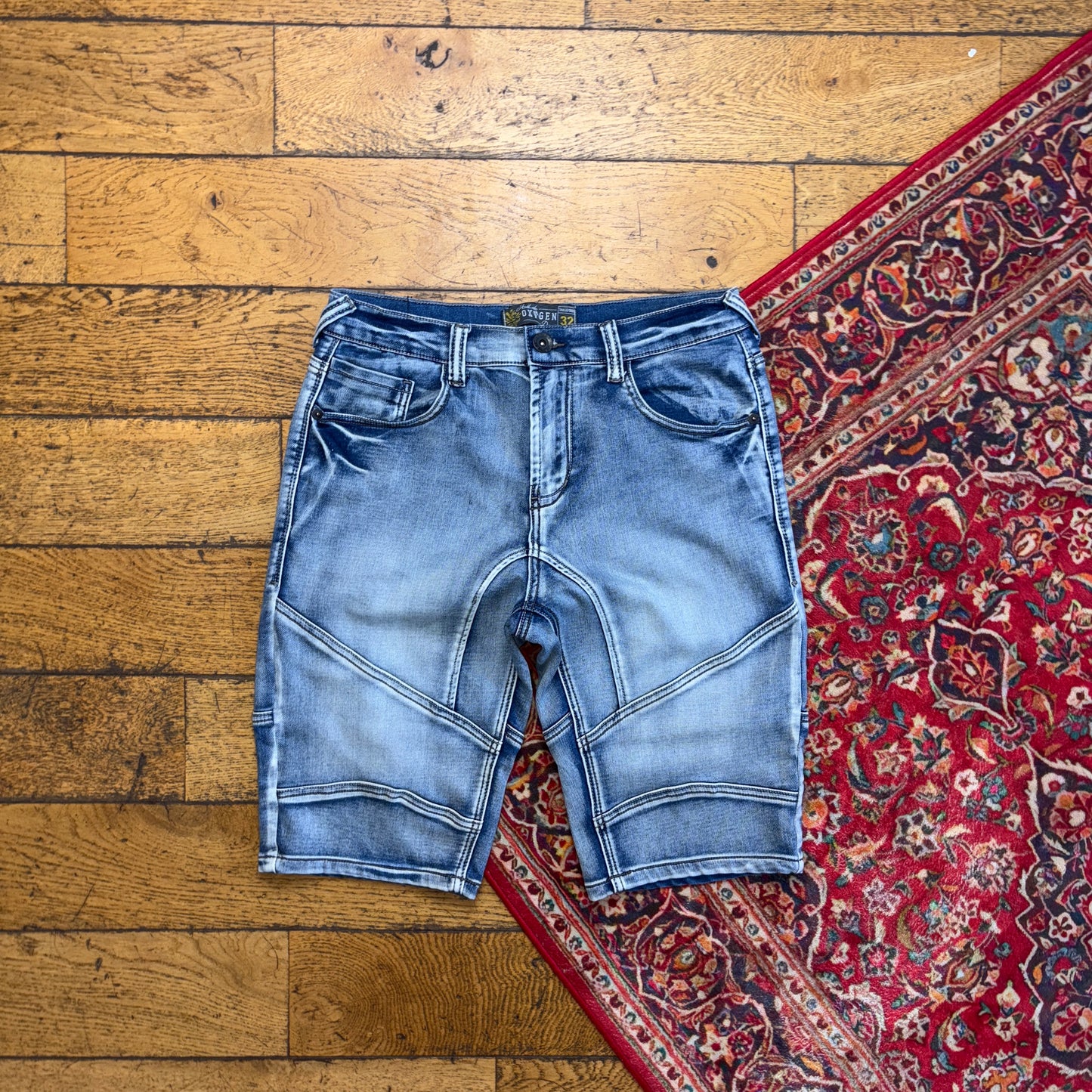 Vintage Blue Denim SlimShorts - 32