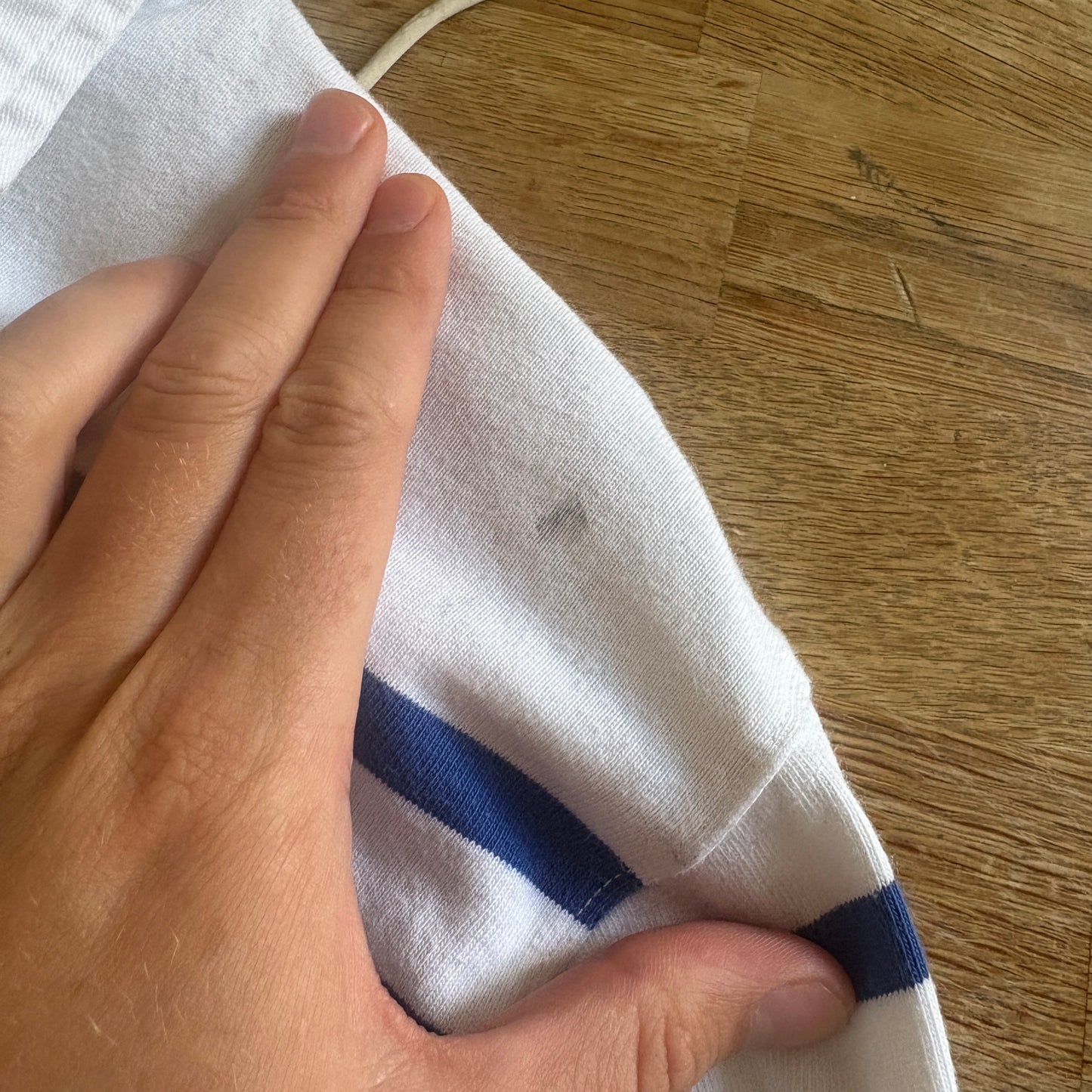 Vintage Winston White Blue Stripe Rugby Polo Shirt - L