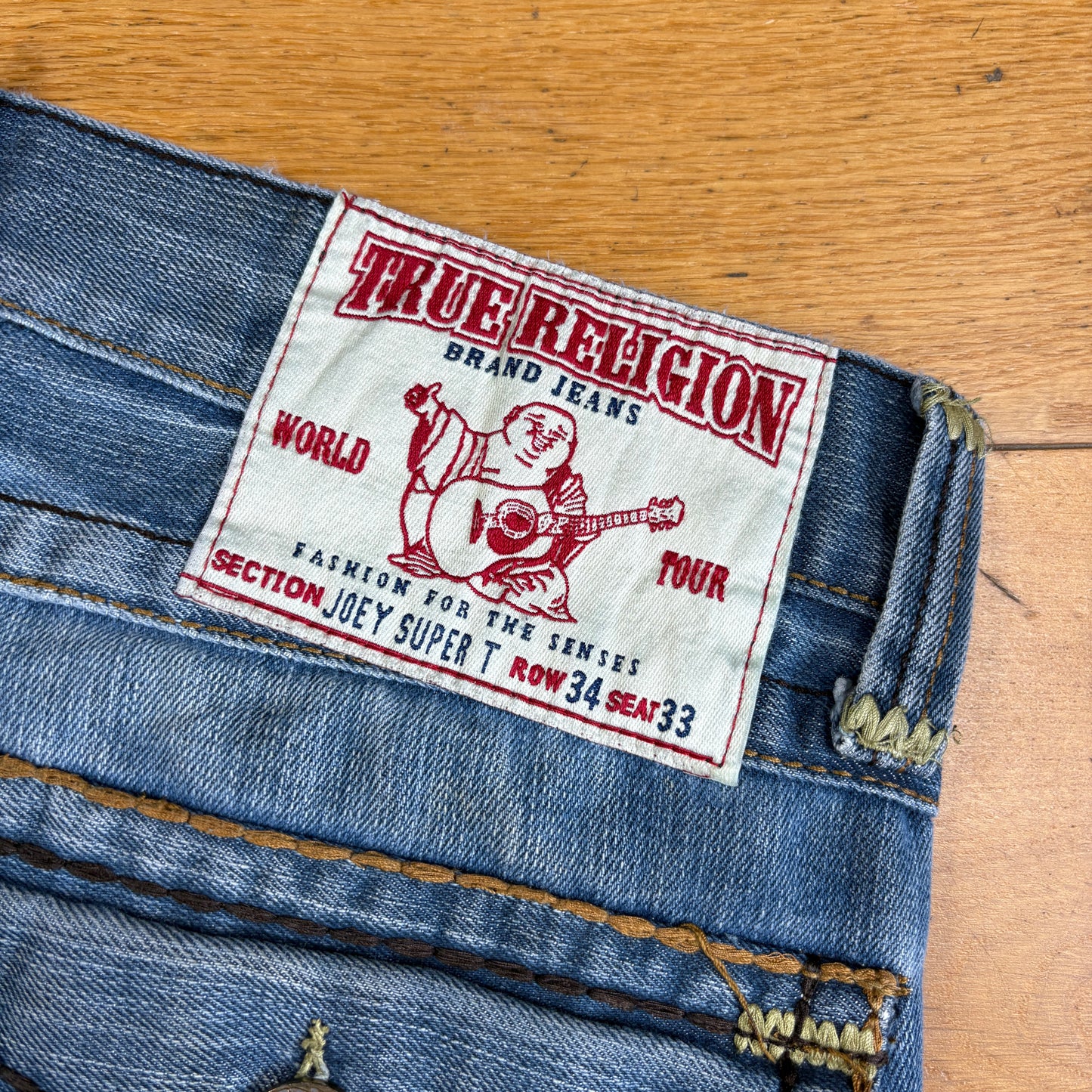 Vintage True Religion Blue Embroidered Y2K Shorts Jorts - 34