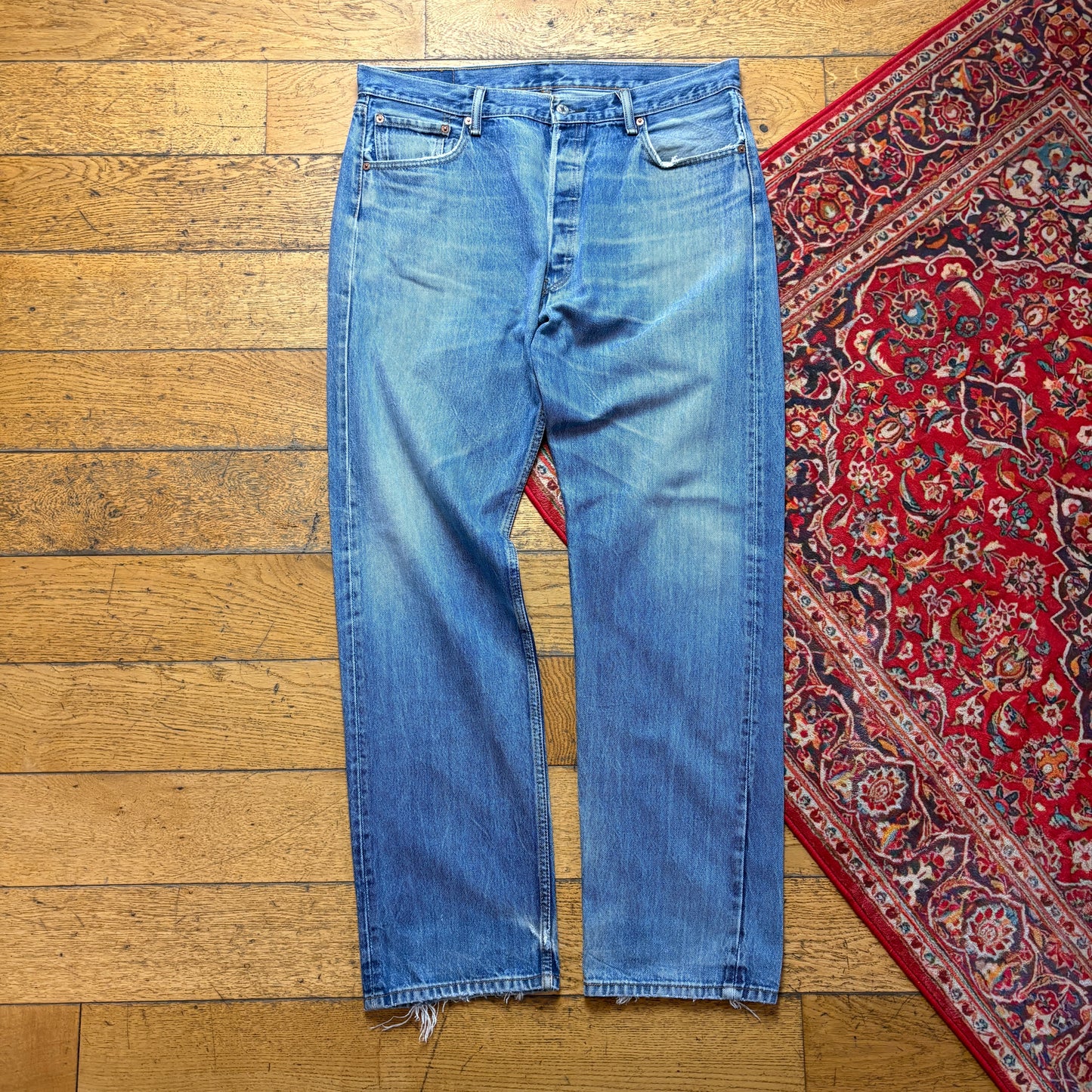 Vintage Levis 501 Straight Blue Denim Jeans - 38L