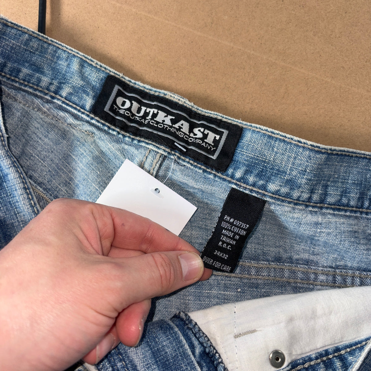 Outkast Baggy Y2K Blue Carpenter Hip Hop Jeans - 34R