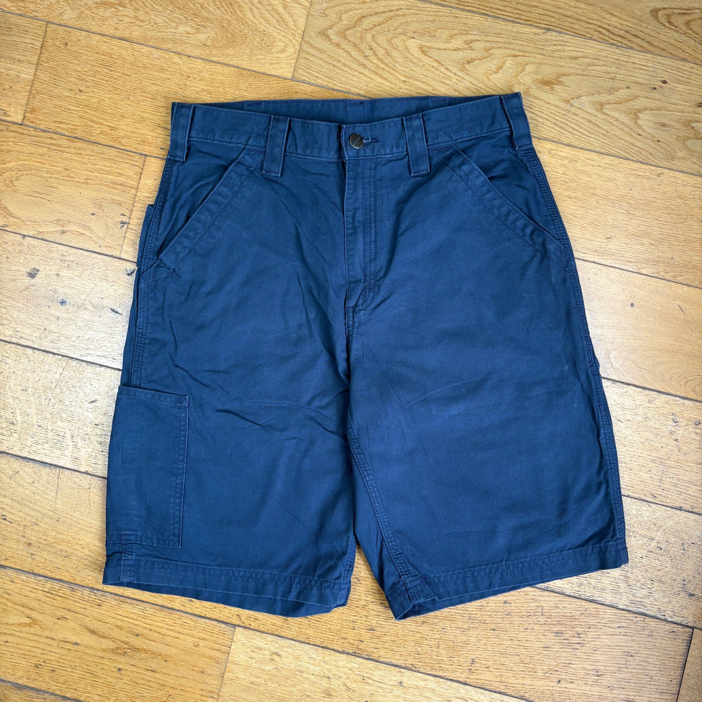 Vintage Carhartt Workwear Navy Baggy Carpenter Shorts - 32