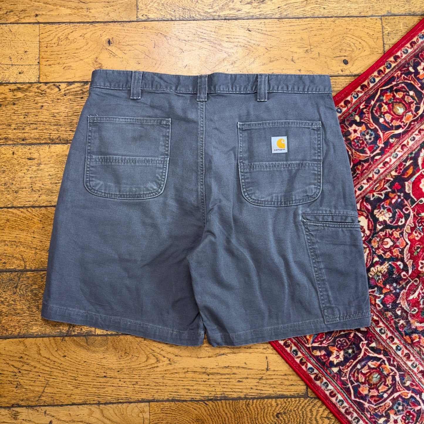 Vintage Carhartt Workwear Grey Baggy Carpenter Shorts - 38
