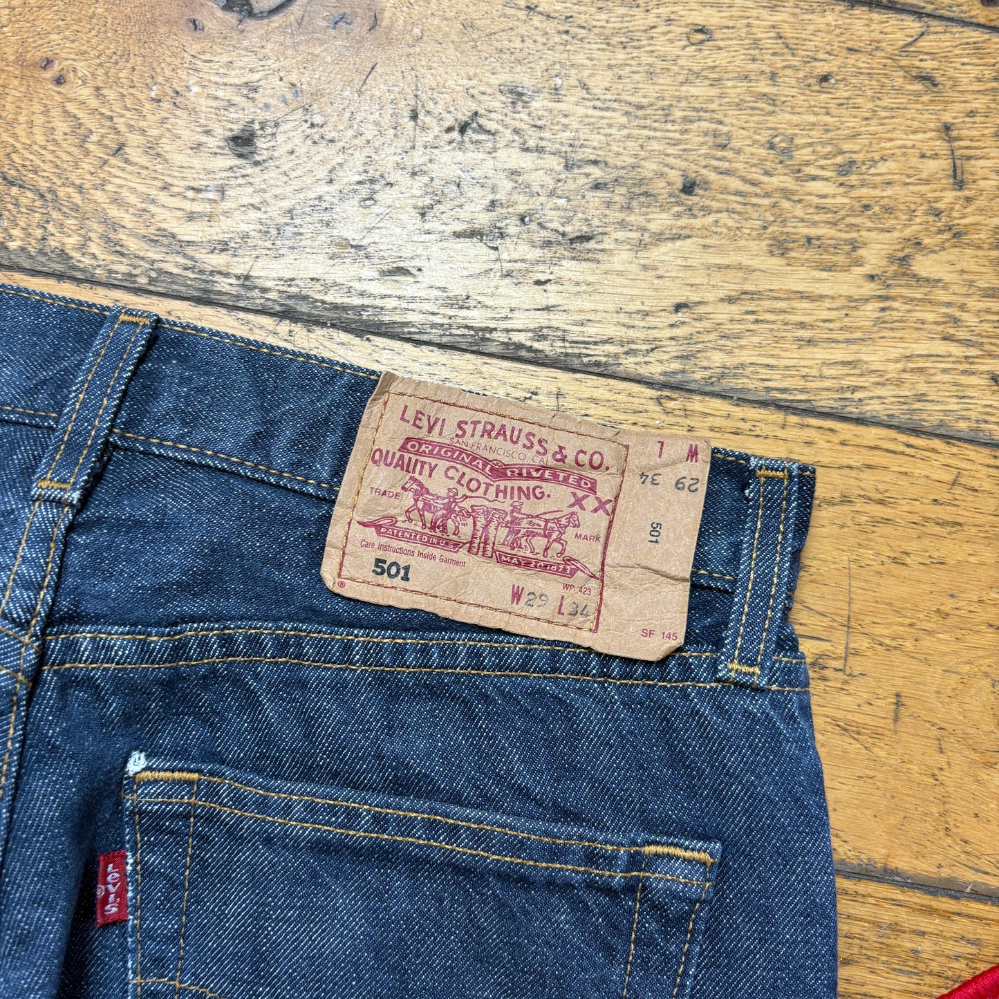 Vintage Levis 501 Straight Navy Denim Jeans - 29S