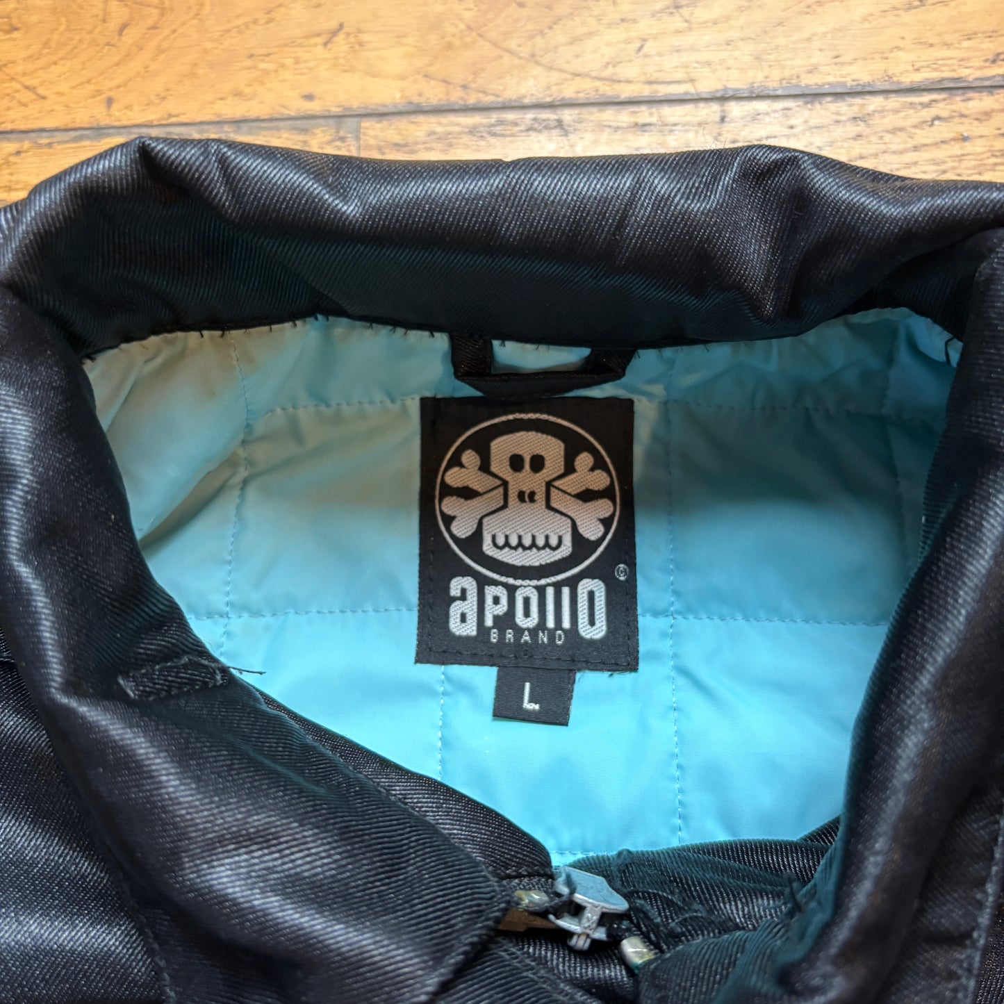 Vintage Apollo Black Cropped Detroit Biker Nylon Jacket - L