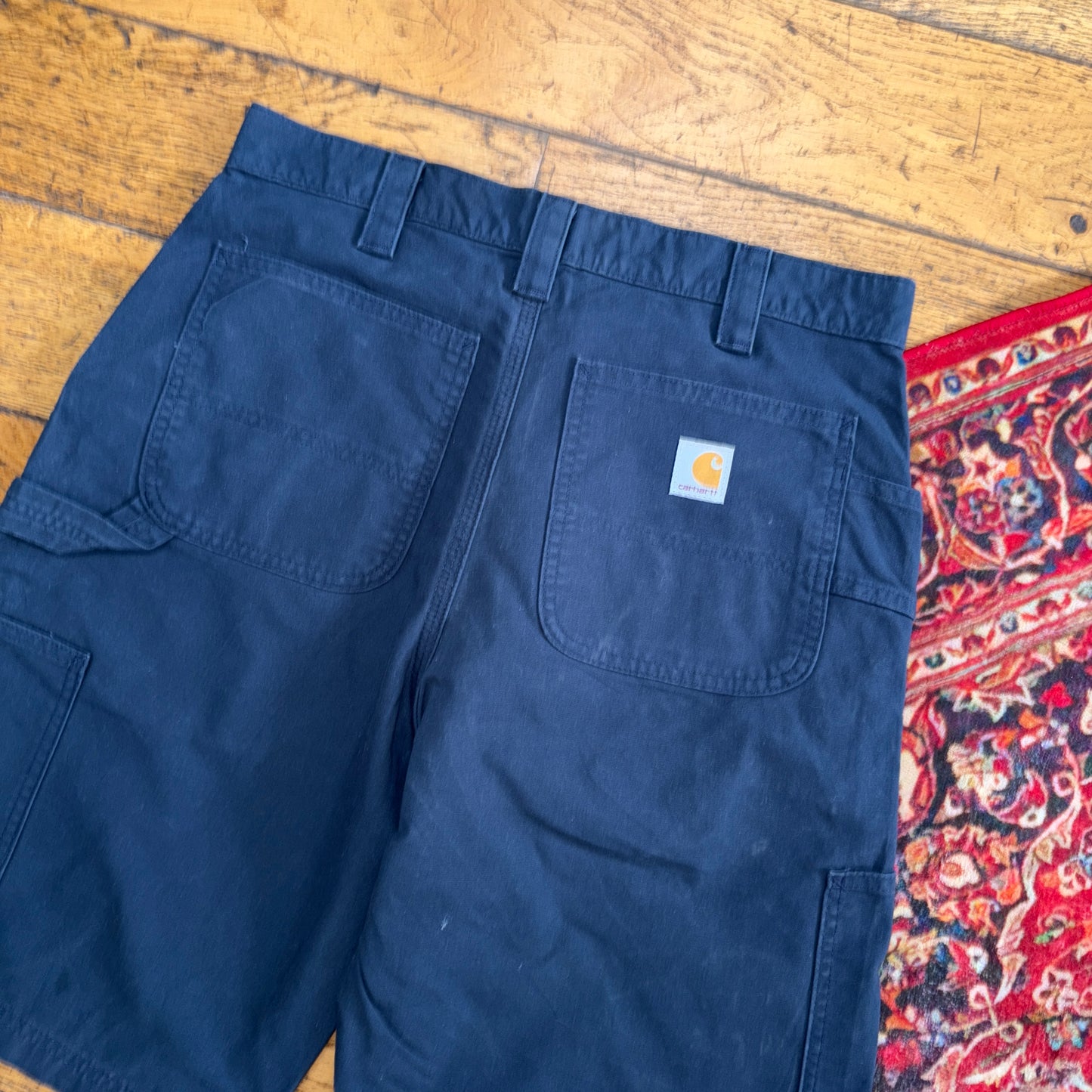 Vintage Carhartt Workwear Navy Baggy Carpenter Shorts - 32