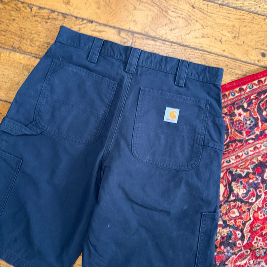 Vintage Carhartt Workwear Navy Baggy Carpenter Shorts - 32