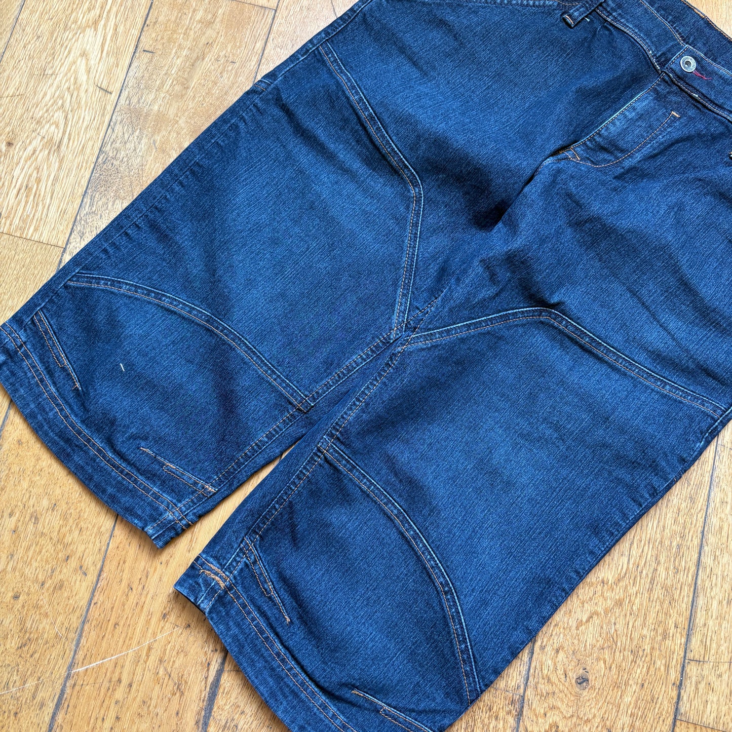 Vintage Embroidered Blue Hip Hop Shorts Jorts - 40