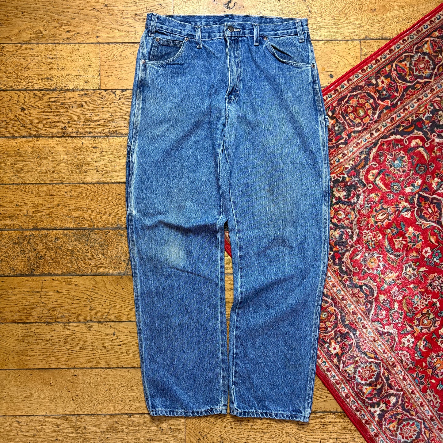 Vintage Dickies Workwear Carpenter Baggy Blue Jeans - 36L
