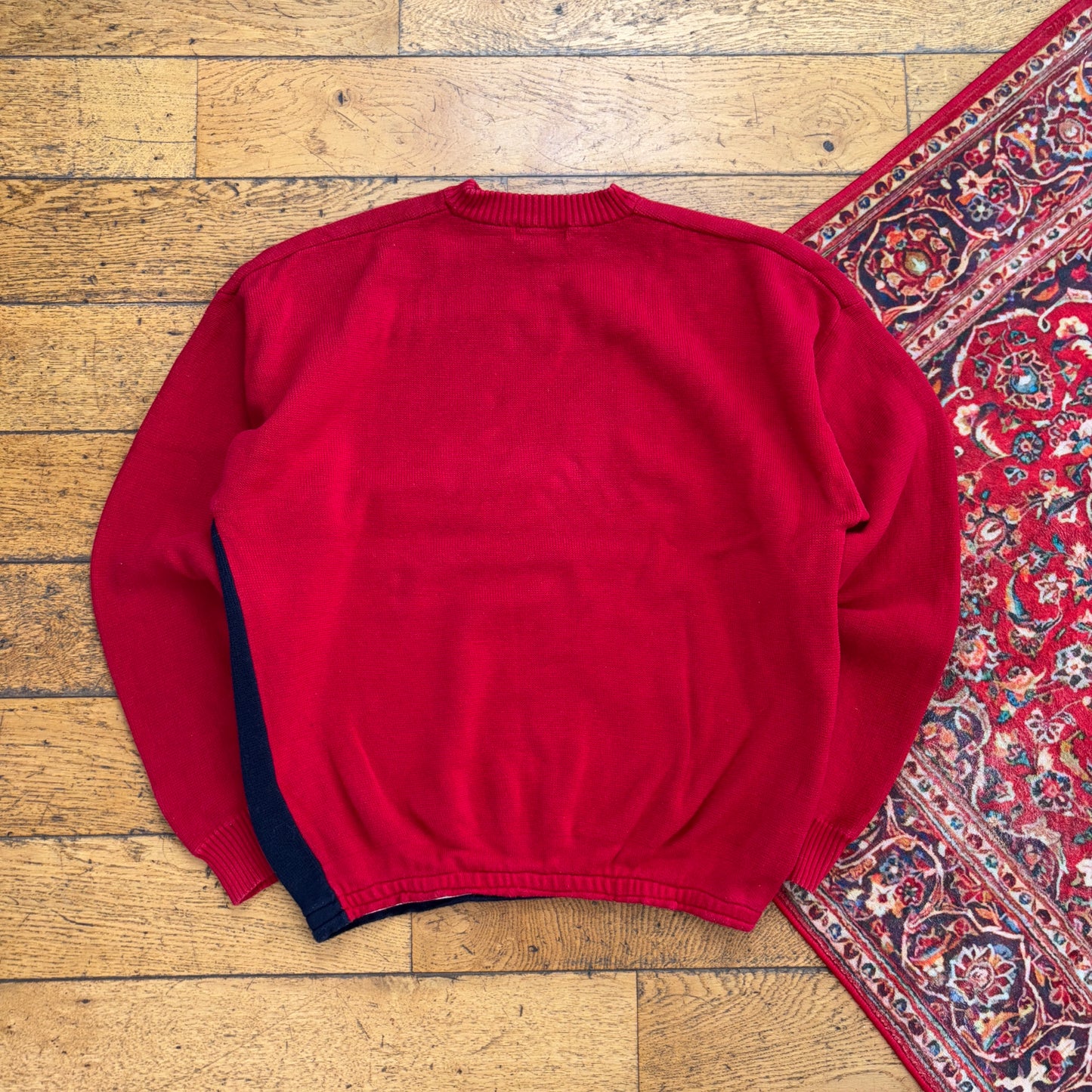 Vintage Nautica Navy Red Knit Jumper - XL