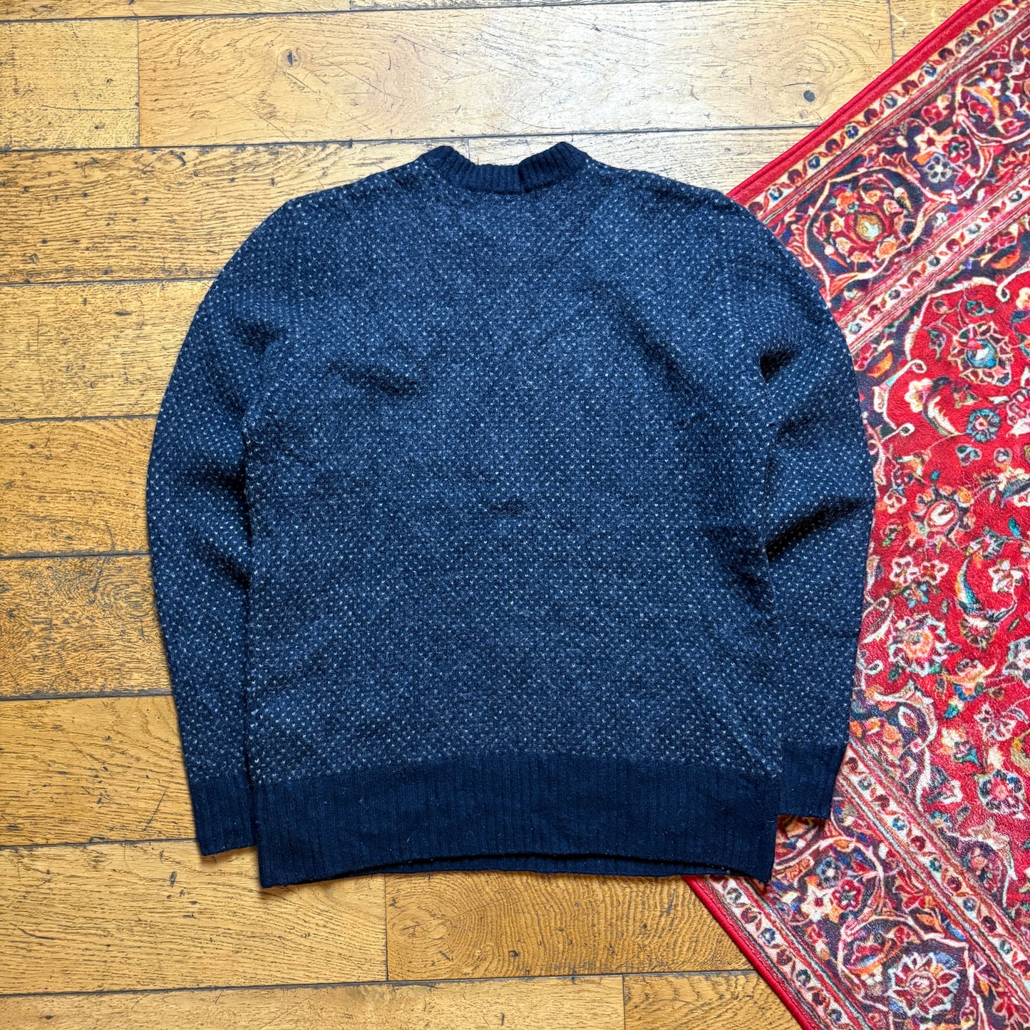 Vintage Lacoste Wool Blue Chunky Knit Jumper - XS