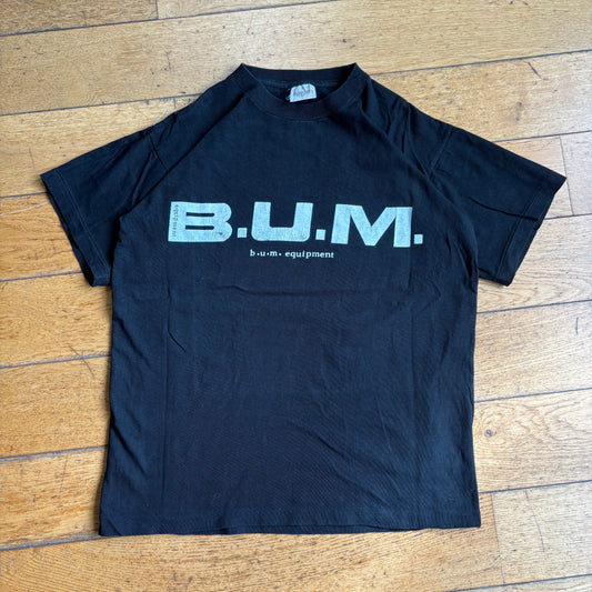 Vintage 90s BUM Equipment Single Stitch Black Graphic T-Shirt - S